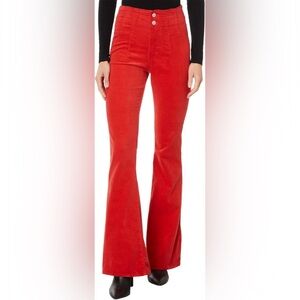 Free People Red Flare Jeans